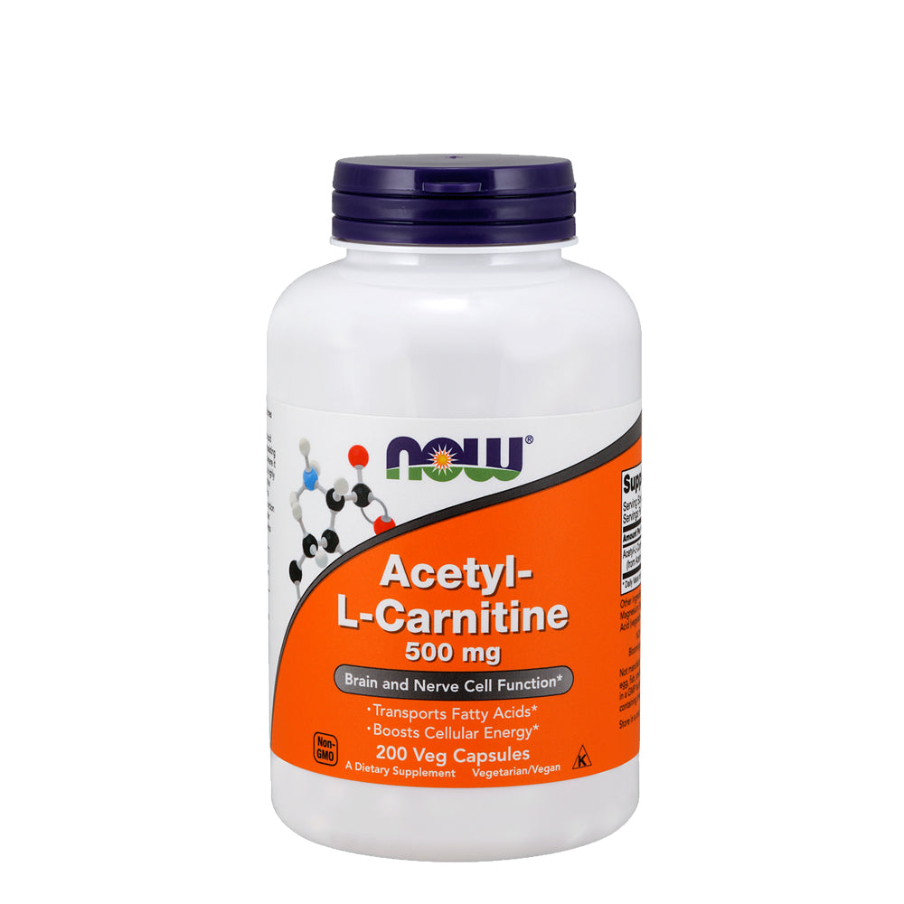 NOW FOOD Acetyl-L-Carnitine 500 mg 200 Veg Capsules – BrownPea Health