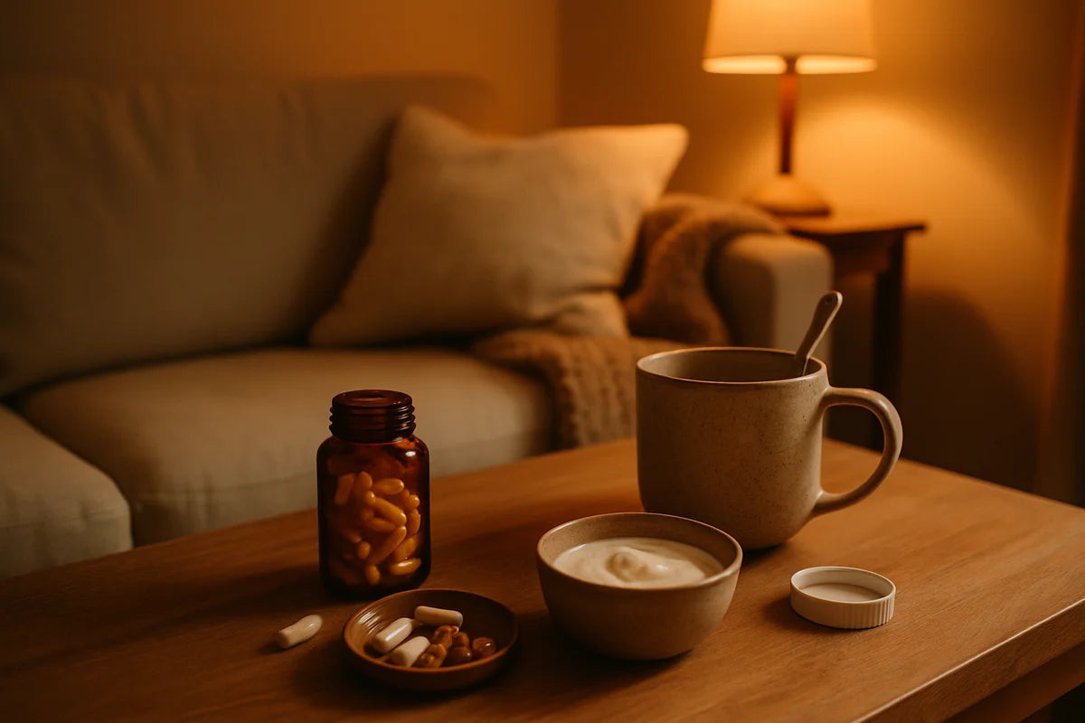 Build a supplement routine that supports gut health and calms anxiety - professional photograph