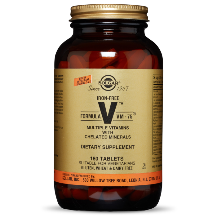 Solgar IRON-FREE FORMULA VM-75  180TABLETS