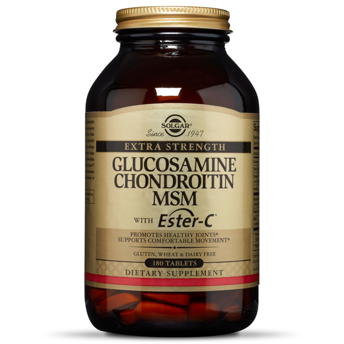 Solgar EXTRA STRENGTH GLUCOSAMINE CHONDROITIN MSM WITH ESTER-C 180 TABLETS